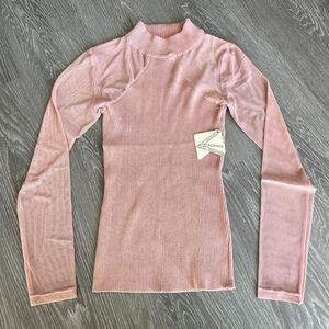 Cocovive Shirt Womens Teens Extra Small Dusty Rose Mesh Sleeves